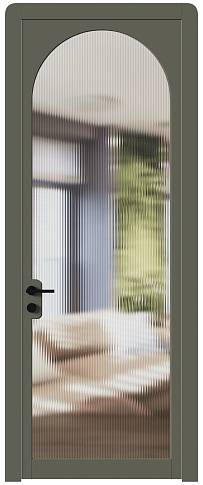 Дверь Luna Moderno Серый Мох эмаль (RAL 7003) со стеклом