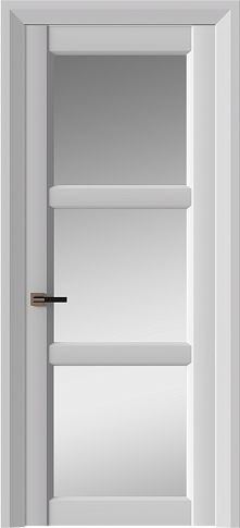 Дверь Milano Neo Classic Decoro Серая эмаль (RAL 7047) со стеклом