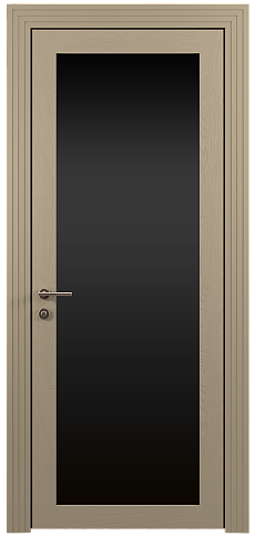 Дверь Tivoli З-1 Серое Льняное волокно эмаль по шпону (RAL 075-70-10) со стеклом