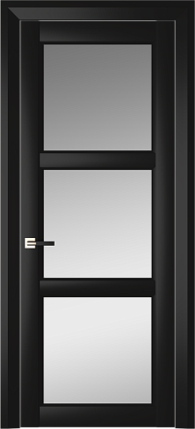 Дверь Milano Neo Classic Decoro Черная эмаль (RAL 9004) со стеклом