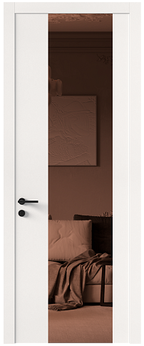 Дверь Tivoli Е-1 Белоснежная мягкая шагрень со стеклом